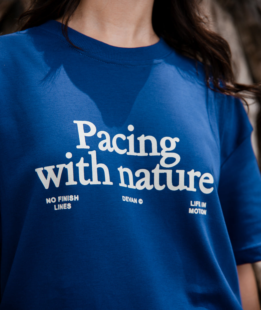 Camiseta Over Pace - Azul Royal