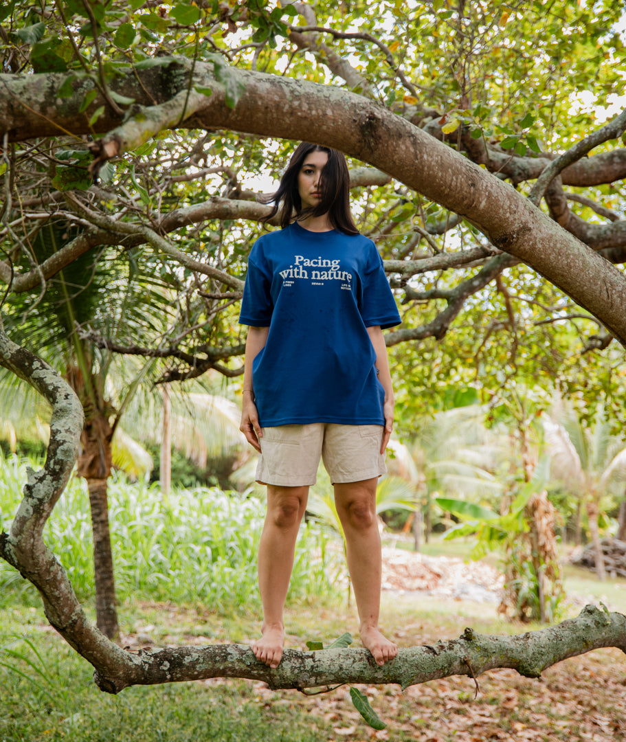 Camiseta Over Pace - Azul Royal