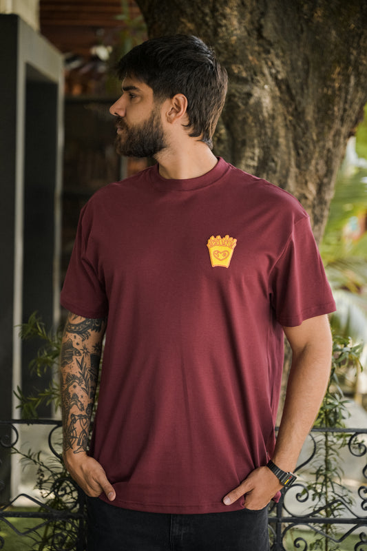 Camiseta Over Fries - Vinho