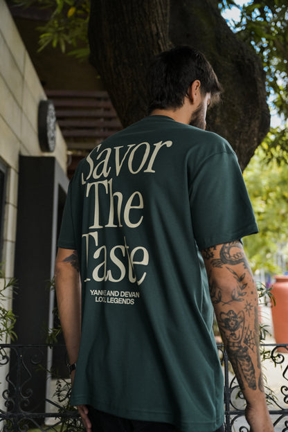 Camiseta Over Savor the Taste - Verde