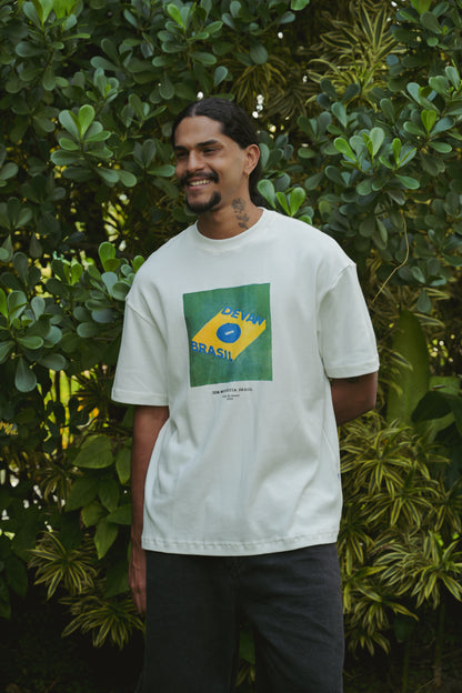 Camiseta Over Devan Brasil Off-White