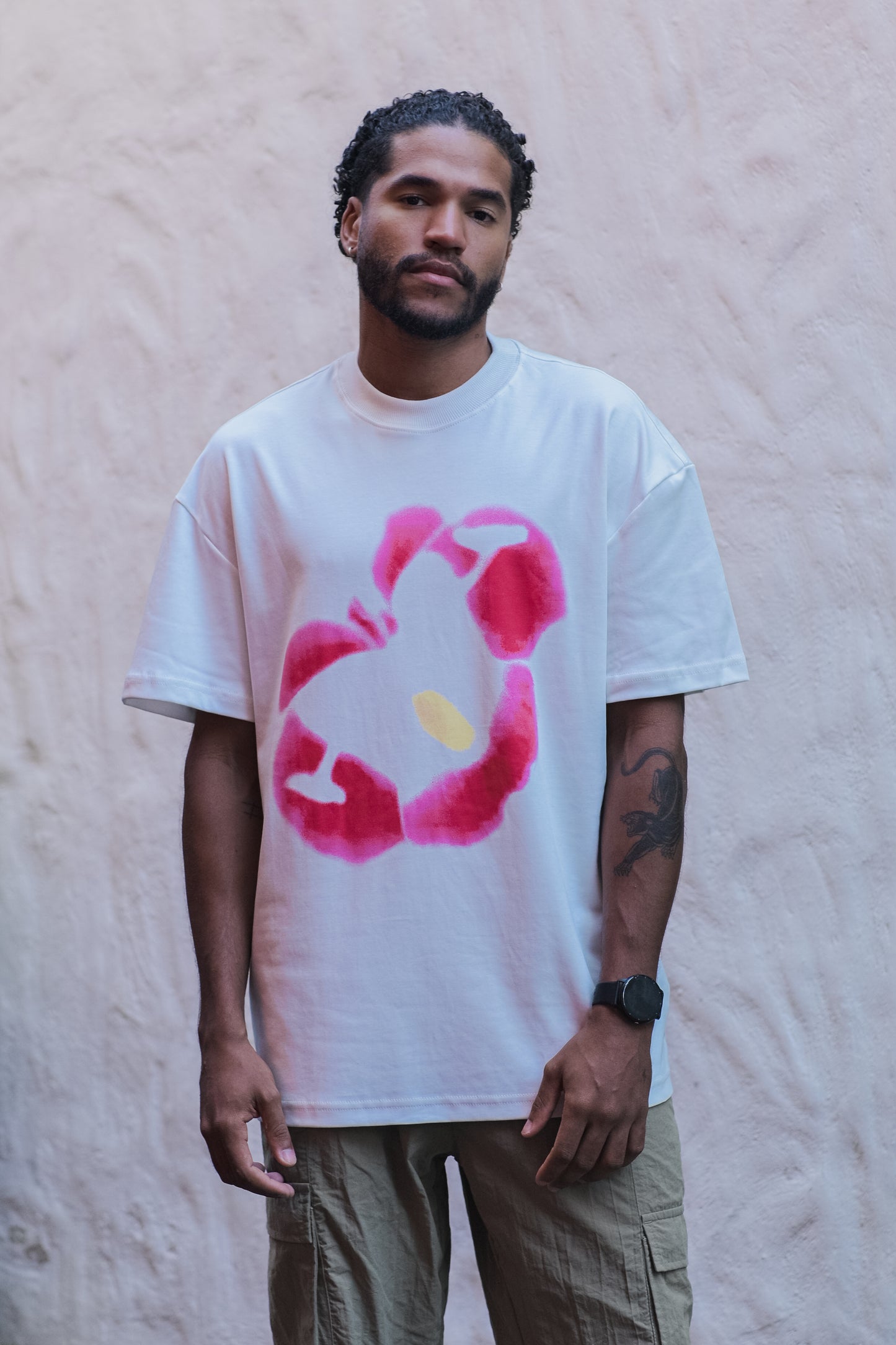 Camiseta Over Flor