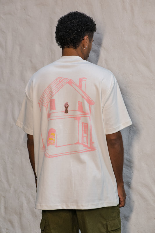 Camiseta Over Morada - Off-White