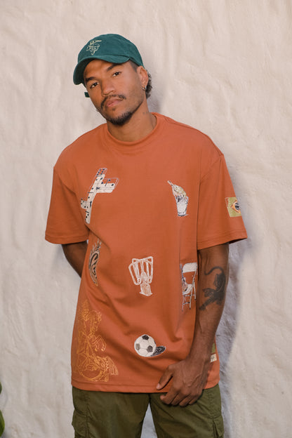 Camiseta Over Encontro - Marrom