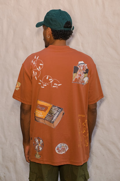 Camiseta Over Encontro - Marrom