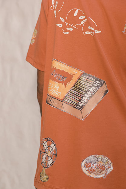 Camiseta Over Encontro - Marrom