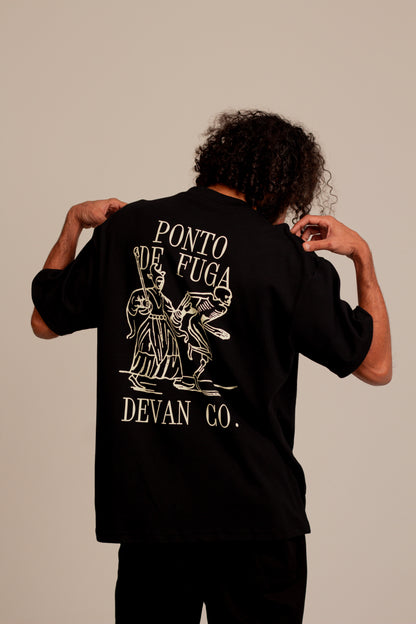 Camiseta Over Ponto de Fuga Preto