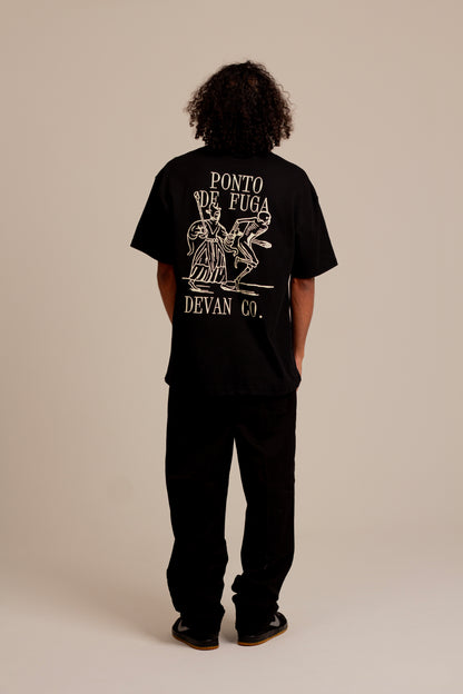 Camiseta Over Ponto de Fuga Preto